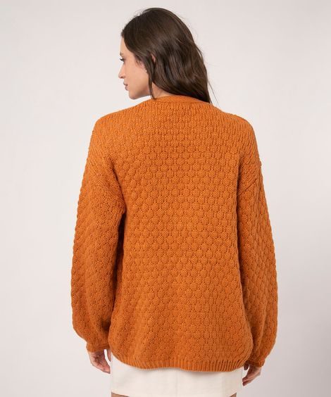 cardigan de tricô alongado marrom