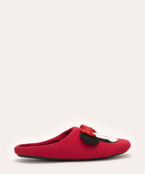 pantufa bordado minnie vermelho
