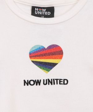 blusa juvenil manga curta now united fru fru off white