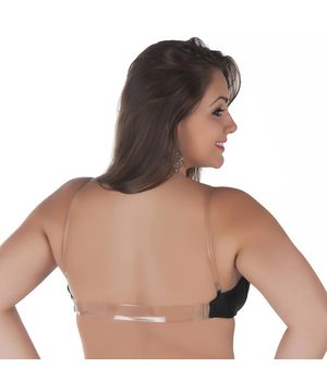 Sutiã Plus Size Moda de Baixo Costa Nua Alça Silicone Preto - CL916