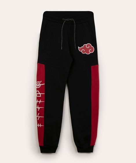 calça juvenil de moletom naruto preta