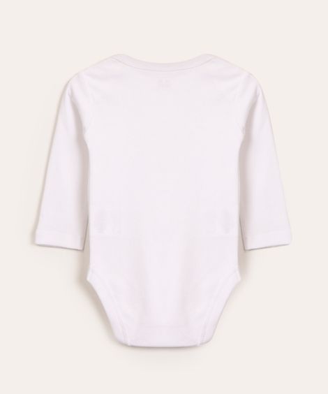 body infantil básico manga longa off white