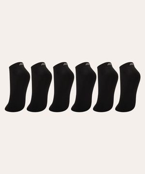 kit 6 pares de meia invisível ace preto