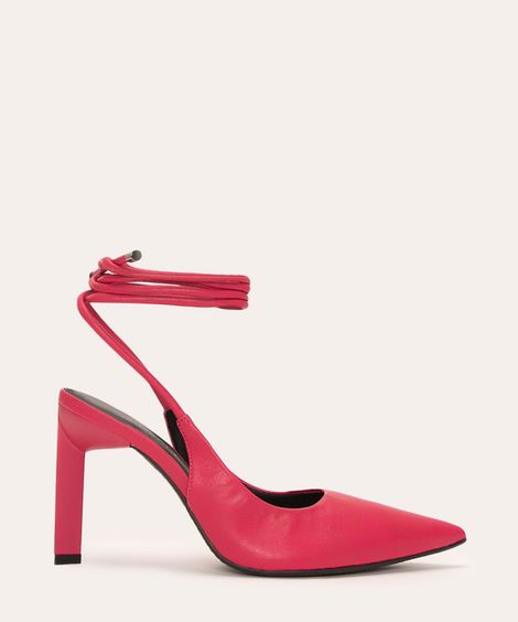 scarpin bico fino amarração oneself rosa escuro