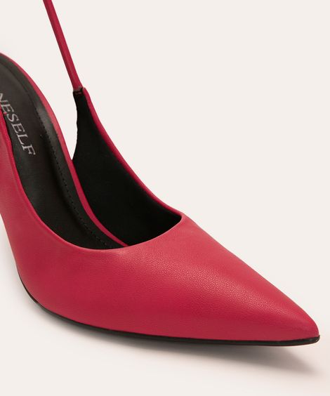 scarpin bico fino amarração oneself rosa escuro