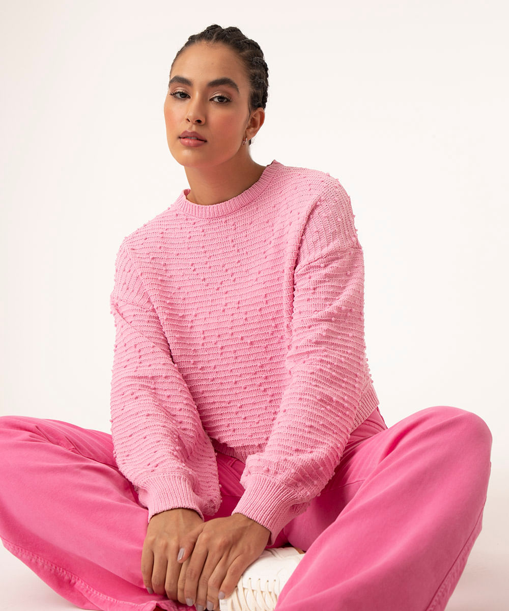 Suéter de tricô rosa, da C&A