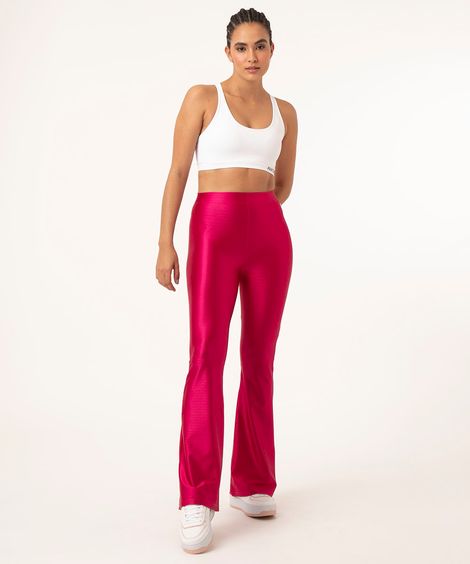 calça flare bailarina esportiva rosa