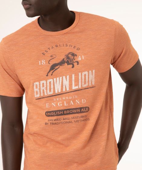 camiseta de algodão manga curta cerveja laranja