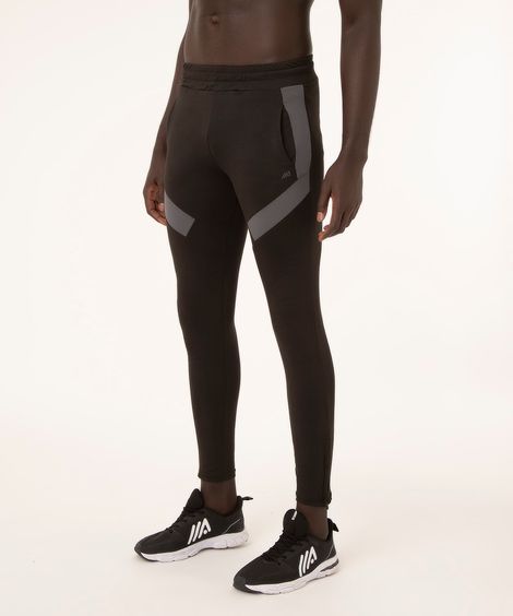 calça jogger com recortes esportivo preto