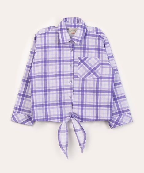camisa infantil xadrez com nó multicor