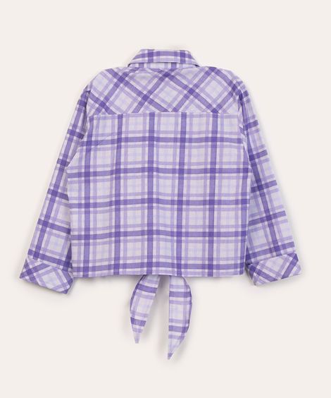 camisa infantil xadrez com nó multicor