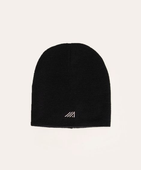 gorro de tricô dupla face azul marinho