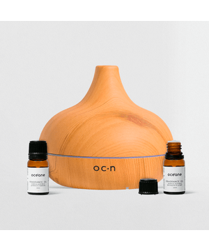 Kit Aroma Difusor Elétrico + Óleo Essencial de Lavanda + Óleo Essencial de Eucalipto Océane