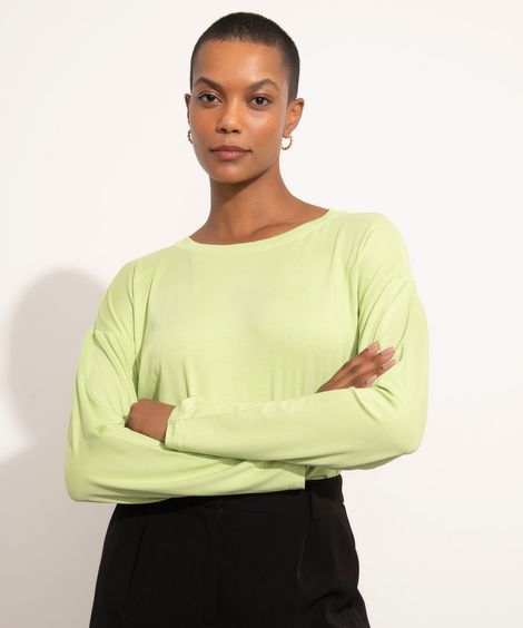 blusa oversized manga longa mindset verde