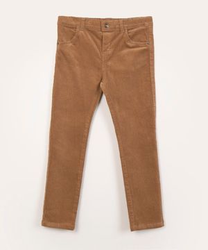 calça infantil em veludo cotelê areia