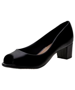 Peep Toe Feminino Salto Baixo Beira Rio - 4777300 VERNIZ/PRETO