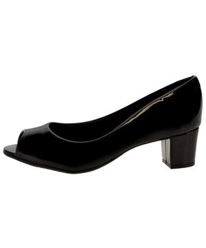 Peep Toe Feminino Salto Baixo Beira Rio - 4777300 VERNIZ/PRETO