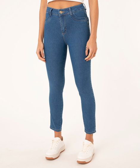 calça jeans cigarrete levanta bumbum sawary azul médio