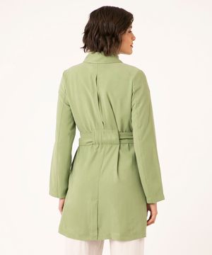 casaco trench coat longo verde