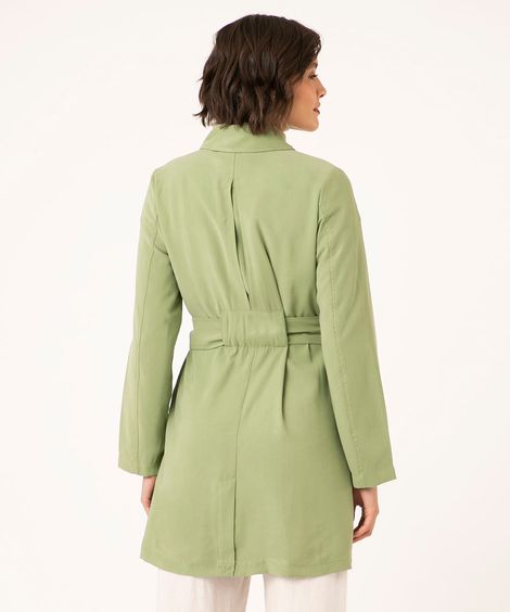 casaco trench coat longo verde