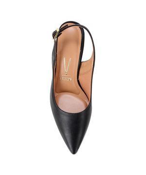 Scarpin Vizzano Slingback Salto Fino Médio Preto