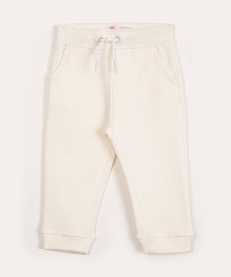 calça infantil de moletom com cordão off white