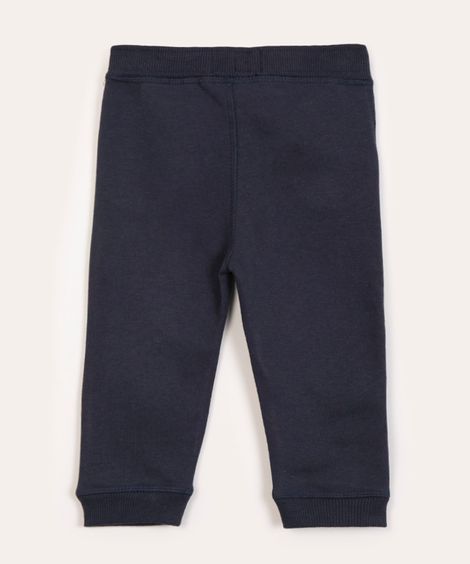 calça infantil de moletom com cordão azul marinho
