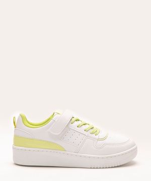 tênis cano baixo com velcro casual ace verde claro
