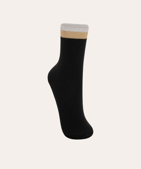 meia cano longo brilhos preto