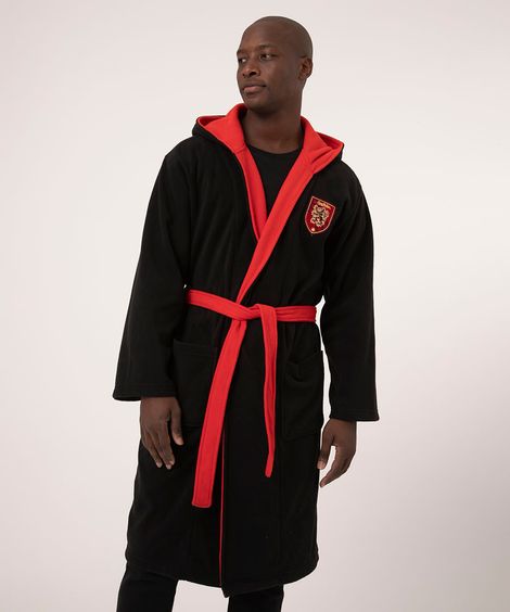 roupão de fleece com capuz harry potter preto