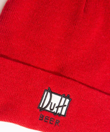 gorro canelado duff beer os simpsons vermelho