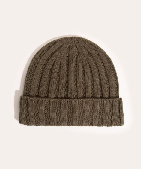gorro básico canelado verde militar