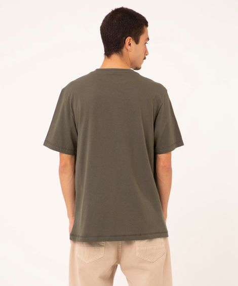 camiseta de algodão básica manga curta  verde militar
