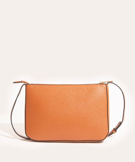 Bolsa Feminina Transversal Pequena Texturizada Caramelo