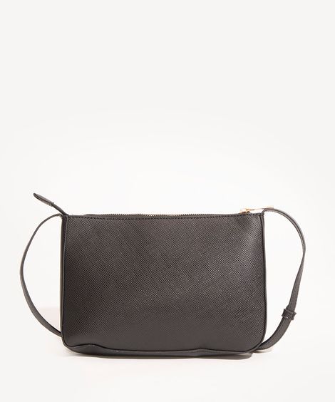 Bolsa Feminina Transversal Pequena Texturizada Preto
