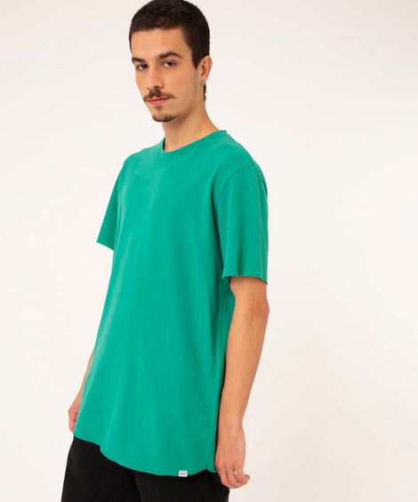 camiseta texturizada manga curta verde
