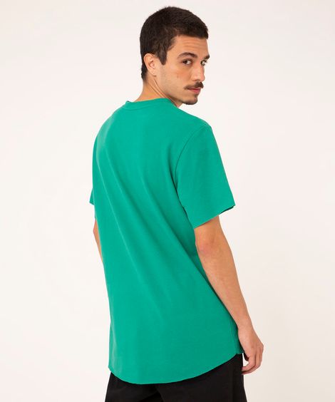 camiseta texturizada manga curta verde