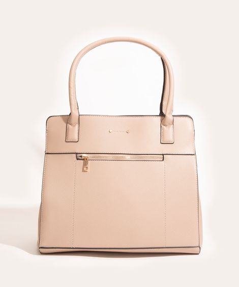 Bolsa Feminina Grande Estruturada Bege