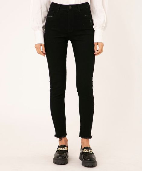 calça jeans cigarrete push up sawary preto
