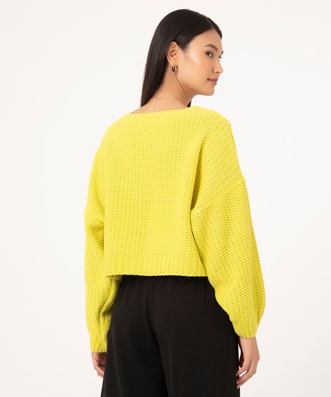 suéter oversized de tricô verde claro