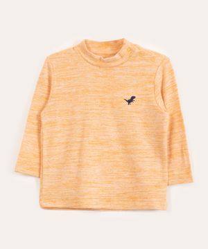 blusa infantil de tricô manga longa amarelo escuro