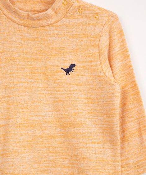 blusa infantil de tricô manga longa amarelo escuro