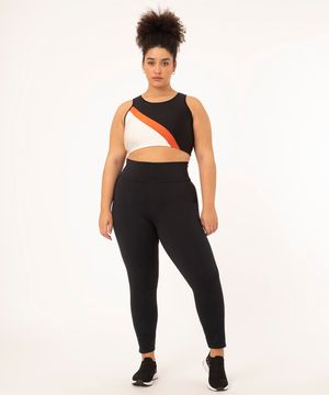 calça legging plus size básica  ace preta