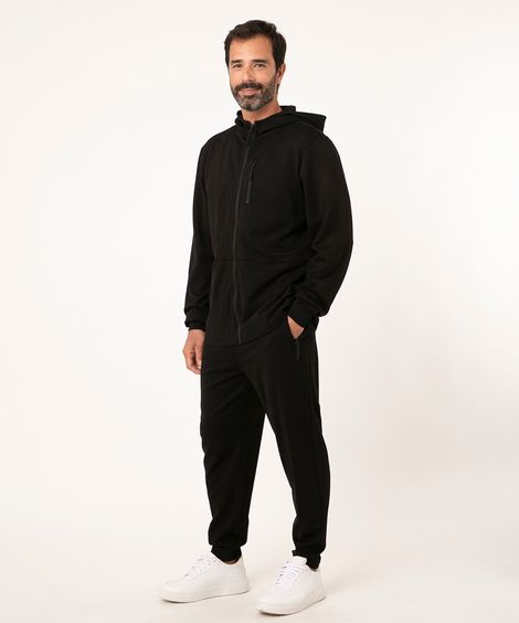 calça jogger relaxed de moletom preta