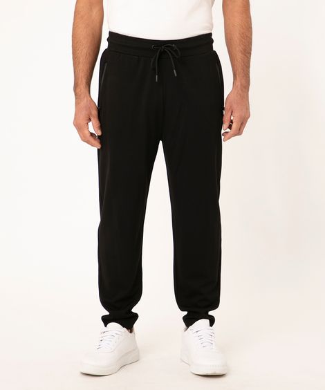 calça jogger relaxed de moletom preta