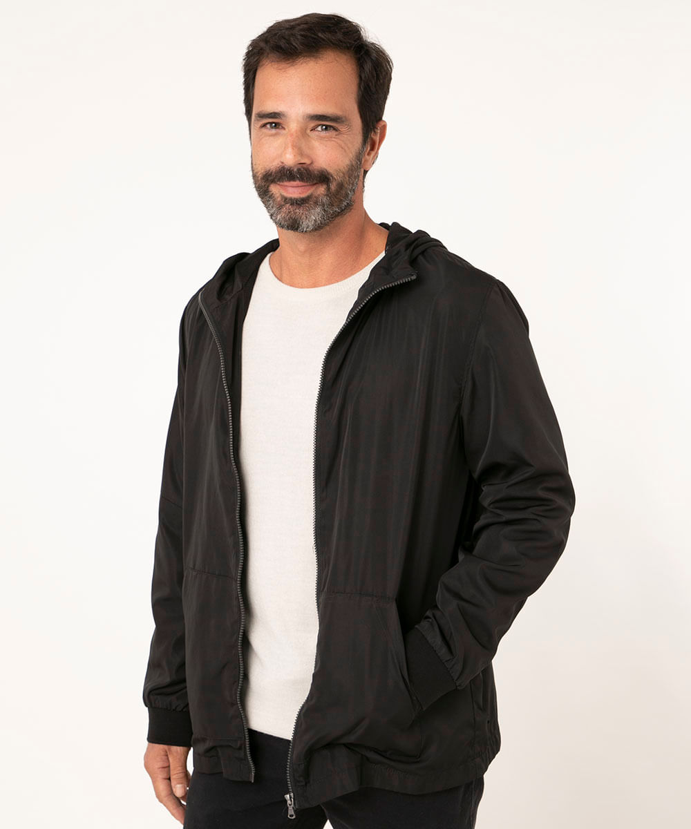 jaqueta de nylon com capuz preto Menor preço em jaqueta de nylon com capuz preto