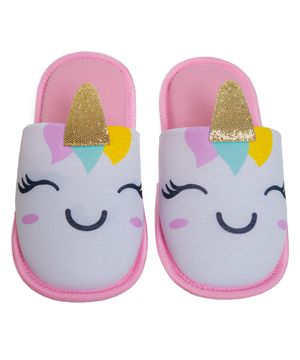 Pantufa Infantil Feminina Unicórnio Cotton Day Rosa