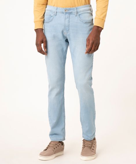 calça skinny jeans comfort azul médio