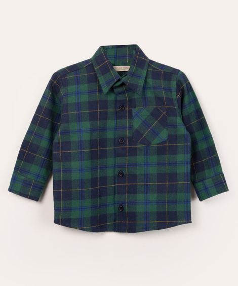 camisa infantil manga longa xadrez multicor