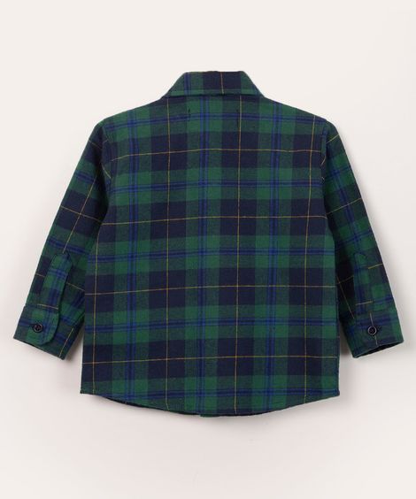camisa infantil manga longa xadrez multicor